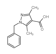 1-Benzyl-3,5-dimethyl-1H-pyrazole-4-carboxylic acid structure