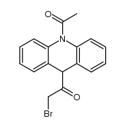 1-(10-acetyl-9,10-dihydro-acridin-9-yl)-2-bromo-ethanone结构式