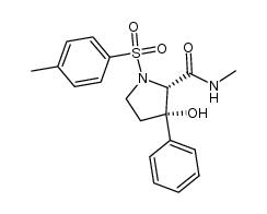 (2S,3S)-3-hydroxy-N-methyl-3-phenyl-1-tosylpyrrolidine-2-carboxamide结构式