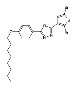 2-(2,5-二溴噻吩-3-基)-5-(4-(辛基氧基)苯基)-1,3,4-噁二唑结构式