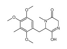 4-methyl-3-(2,4,5-trimethoxy-3-methylphenylmethyl)-2,5-piperazinedione结构式