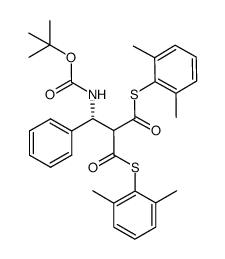 S,S'-bis(2,6-dimethylphenyl) 2-(R)-((tert-butoxycarbonylamino)(phenyl)methyl)propanebisthioate结构式