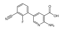 2-amino-5-(3-cyano-2-fluorophenyl)pyridine-3-carboxylic acid Structure