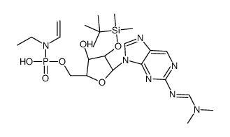 2'-dimethyl-tert-butylsilyl-N(2)-(N,N-dimethylamino)methylene-guanosine 3',5'-cyclic diethylphosphoramidate结构式