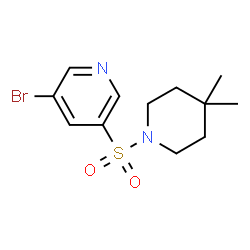 3-bromo-5-(4,4-dimethylpiperidin-1-ylsulfonyl)pyridine Structure