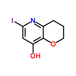 6-Iodo-3,4-dihydro-2H-pyrano[3,2-b]pyridin-8-ol结构式