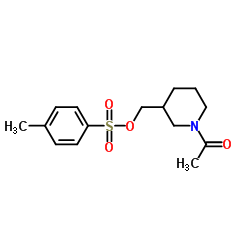 (1-Acetyl-3-piperidinyl)methyl 4-methylbenzenesulfonate结构式