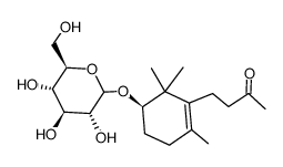 (1R)-2,2,4-Trimethyl-3-(3-oxobutyl)-3-cyclohexen-1β-yl β-D-glucopyranoside结构式