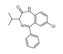 7-chloro-1,3-dihydro-3-isopropyl-5-phenyl-1,4(2H)-benzodiazepin-2-one Structure