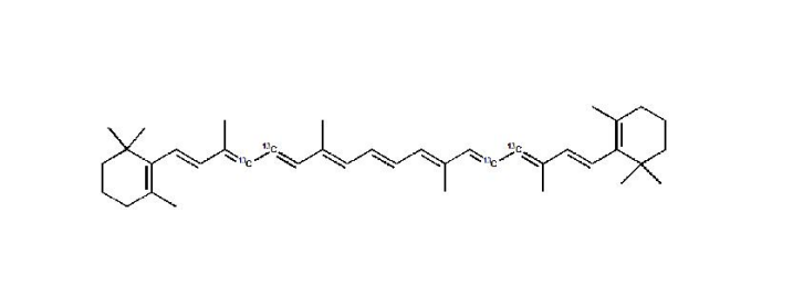 13C4]-β-胡萝卜素(维生素A原)结构式