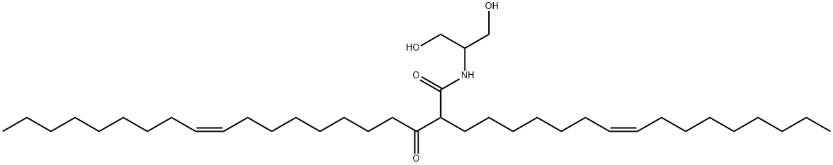 N-(1,3-Dihydroxypropan-2-yl)-2-((Z)-hexadec-7-enyl)-3-oxoicos-11-enamide Structure