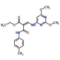 ethyl (E)-3-[(2,6-dimethoxypyrimidin-4-yl)amino]-2-[(4-methylphenyl)ca rbamoyl]prop-2-enoate picture