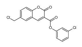 3-chlorophenyl 6-chloromethyl-2-oxo-2H-1-benzopyran-3-carboxylate结构式