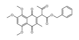 2-(1-Benzyloxycarbonyl-2-oxo-propyl)-3-methyl-5,7,8-trimethoxy-[1,4]naphthochinon结构式