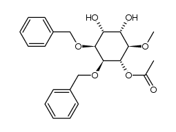 (1S,2S,3S,4R,5S,6R)-2,3-bis(benzyloxy)-4,5-dihydroxy-6-methoxycyclohexyl acetate结构式