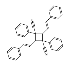 1,3-diphenyl-2,4-bis(2-phenylethenyl)cyclobutane-1,3-dicarbonitrile结构式