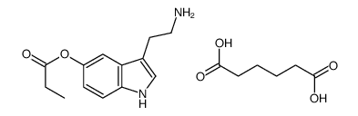 6-hydroxy-6-oxohexanoate,2-(5-propanoyloxy-1H-indol-3-yl)ethylazanium结构式