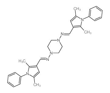 1,4-Piperazinediamine,N1,N4-bis[(2,5-dimethyl-1-phenyl-1H-pyrrol-3-yl)methylene]- Structure