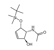 (1S,4S,5R)-5-acetylamino-4-tert-butyldimethylsilyloxy-2-cyclopenten-1-ol结构式