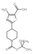 4-甲基-2-[1-(叔丁氧羰酰)哌啶-4-YL]-1,3-噻唑-5-羧酸结构式