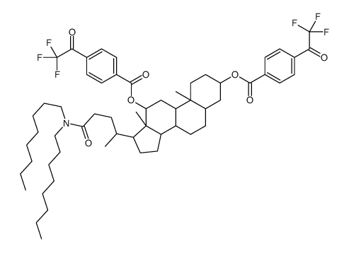 N,N-Dioctyl-3α,12α-bis(4-trifluoroacetylbenzoyloxy)-5β-cholan-24-amide结构式