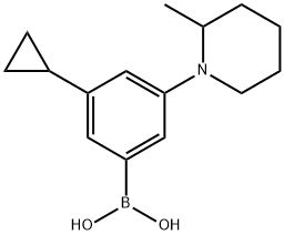 3-Cyclopropyl-5-(2-methylpiperidin-1-yl)phenylboronic acid Structure
