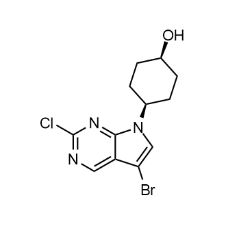 (1S,4S)-4-{5-溴-2-氯-7H-吡咯并[2,3-D]嘧啶-7-基}环己-1-醇结构式