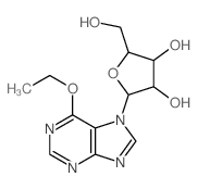 7H-Purine, 6-ethoxy-7-b-D-ribofuranosyl- structure