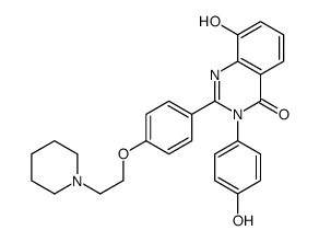 4(3H)-Quinazolinone,8-hydroxy-3-(4-hydroxyphenyl)-2-[4-[2-(1-piperidinyl)ethoxy]phenyl]-结构式