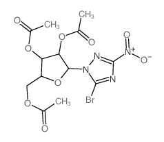 1H-1,2,4-Triazole,5-bromo-3-nitro-1-b-D-ribofuranosyl-, 2',3',5'-triacetate (8CI)结构式