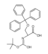 (S)-2-((tert-Butoxycarbonyl)amino)-3-(trityloxy)propanoic acid结构式