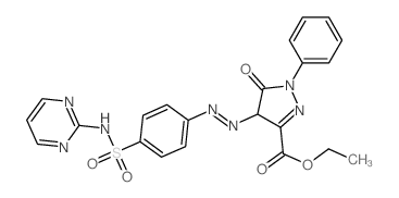 1H-Pyrazole-3-carboxylicacid,4,5-dihydro-5-oxo-1-phenyl-4-[2-[4-[(2-pyrimidinylamino)sulfonyl]phenyl]diazenyl]-,ethyl ester结构式