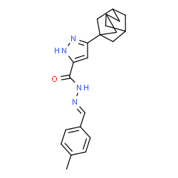 3-((1S,3s)-adamantan-1-yl)-N-((E)-4-methylbenzylidene)-1H-pyrazole-5-carbohydrazide structure