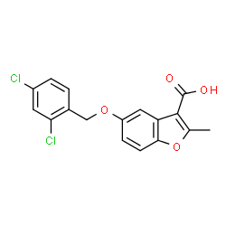 5-((2,4-dichlorobenzyl)oxy)-2-methylbenzofuran-3-carboxylic acid结构式