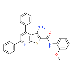 3-Amino-N-(2-methoxyphenyl)-4,6-diphenylthieno[2,3-b]pyridine-2-carboxamide structure