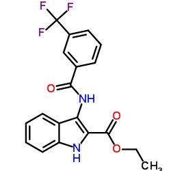 ETHYL 3-([3-(TRIFLUOROMETHYL)BENZOYL]AMINO)-1H-INDOLE-2-CARBOXYLATE structure