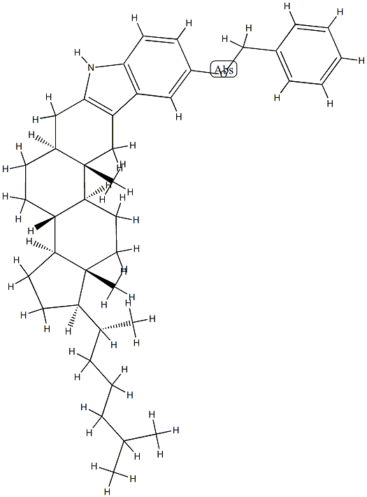 5'-Phenylmethoxy-1'H-5α-cholest-2-eno[3,2-b]indole结构式