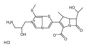 (4S,5R,6S)-3-[6-[(2R)-3-amino-2-hydroxypropyl]-7-methylsulfanylimidazo[5,1-b][1,3]thiazol-6-ium-2-yl]-6-[(1R)-1-hydroxyethyl]-4-methyl-7-oxo-1-azabicyclo[3.2.0]hept-2-ene-2-carboxylic acid,chloride Structure