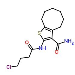 2-[(4-Chlorobutanoyl)amino]-4,5,6,7,8,9-hexahydrocycloocta[b]thiophene-3-carboxamide结构式