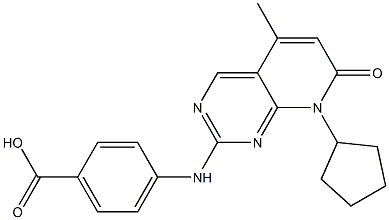 4-(8-Cyclopentyl-5-methyl-7-oxo-7,8-dihydro-pyrido[2,3-d]pyrimidin-2-ylamino)-benzoic acid Structure