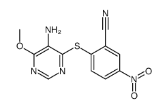 2-(5-amino-6-methoxypyrimidin-4-yl)sulfanyl-5-nitrobenzonitrile Structure