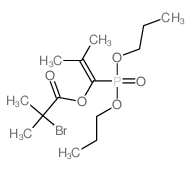 Propanoic acid, 2-bromo-2-methyl-, 1-(dipropoxyphosphinyl)-2-methyl-1-propen-1-ylester结构式