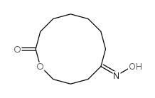 (9E)-9-hydroxyimino-1-oxacyclododecan-2-one structure