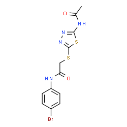 2-((5-acetamido-1,3,4-thiadiazol-2-yl)thio)-N-(4-bromophenyl)acetamide结构式