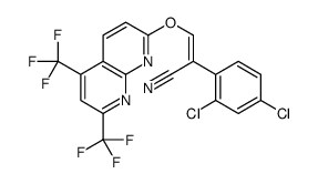 3-[[5,7-bis(trifluoromethyl)-1,8-naphthyridin-2-yl]oxy]-2-(2,4-dichlorophenyl)prop-2-enenitrile结构式