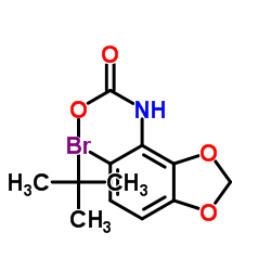 (5-溴苯並[d][1,3]-二氧雜環戊烯-4-基)氨基甲酸叔丁酯結構式