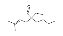 2-butyl-2-ethyl-5-methyl-hex-4-enal结构式