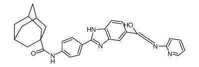 2-[4-(adamantane-1-carbonylamino)phenyl]-N-pyridin-2-yl-3H-benzimidazole-5-carboxamide结构式