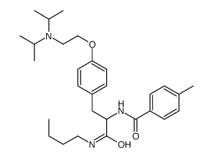 N-[1-(butylamino)-3-[4-[2-[di(propan-2-yl)amino]ethoxy]phenyl]-1-oxopropan-2-yl]-4-methylbenzamide结构式