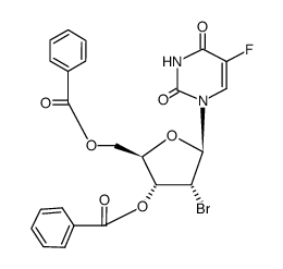 O3',O5'-dibenzoyl-2'-bromo-5-fluoro-2'-deoxy-uridine Structure